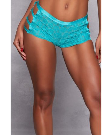 Caged Side Flower Lace Boyshort Panty