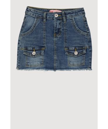 Girls Denim Cargo Skirt