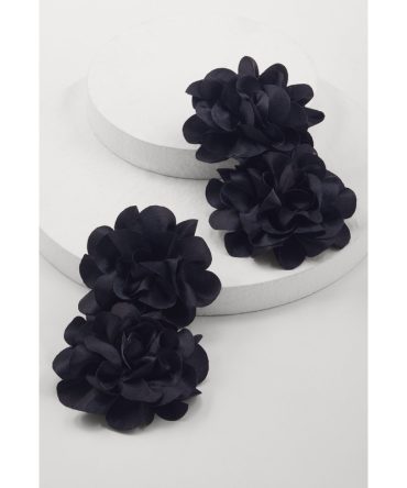 Satin 3D Flower Drop Earrings