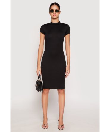 Soft Knit Mock Neck Dress