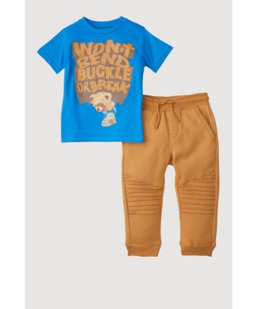 Toddler Boys 12-24M Wont Bend Buckle Or Break Tee and Joggers