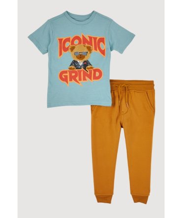 Toddler Boys Iconic Grind Bear Tee and Joggers