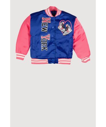 Toddler Girls Destination Graphic Varsity Jacket