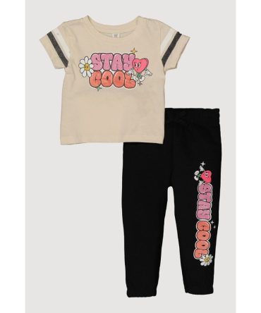 Toddler Girls Stay Cool Graphic Tee and Sweatpants