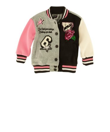 Baby Girls 12-24M Color Block Chenille Patch Varsity Jacket