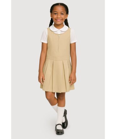 French Toast Girls 7-14 Solid Zip Front Pleated Jumper