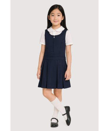 French Toast Girls 7-14 Zip Front Pleated Jumper