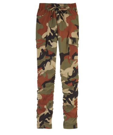 Girls Faux Drawstring Stacked Cargo Pants