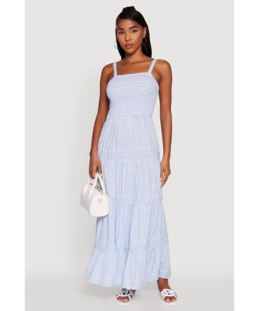 Striped Tiered Maxi Sundress