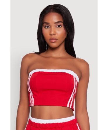 Varsity Stripe Crop Tube Top