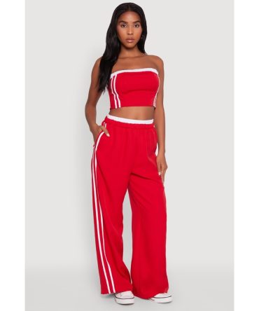 Varsity Stripe Wide Leg Pants