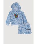 Baby Girls 0-9M Daisy Graphic Hooded Top and Shorts