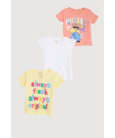 Baby Girls 12-24M Graphic Short Sleeve Tops 3 Pack