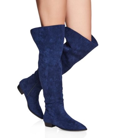 Back Slit Detail Over the Knee Boots