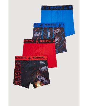Boys Gamer Graphic Print Boxer Briefs 4 Pack