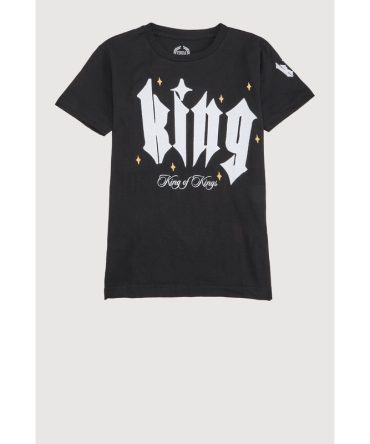 Boys King Embroidered Graphic Tee