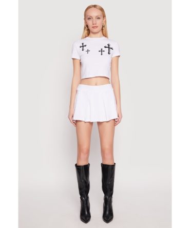 Cell Phone Pocket Pleated Skort
