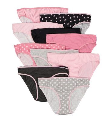 Girls 10 Pack Polka Dot Print Panties