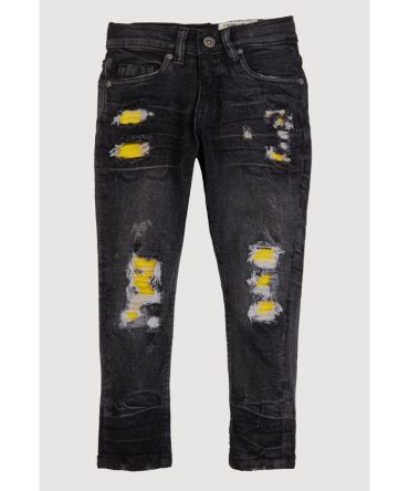 Little Boys Whiskered Patch and Repair Moto Jeans
