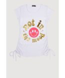 Little Girls B Initial Butterfly Graphic Polo Shirt and Skort