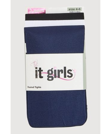 Little Girls Footed Tights 3 Pack Size 4-6