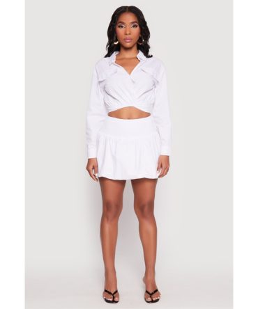 Poplin Mini Bubble Skirt