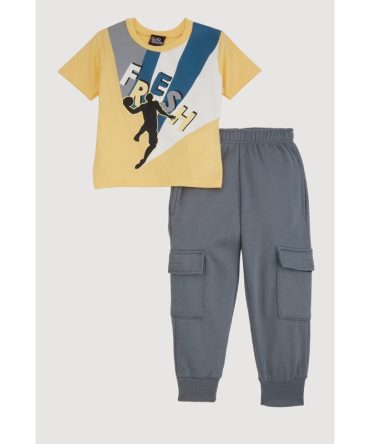 Toddler Boys Fresh Graphic Tee and Cargo Joggers