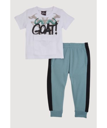 Toddler Boys Goat Graphic Tee and Joggers
