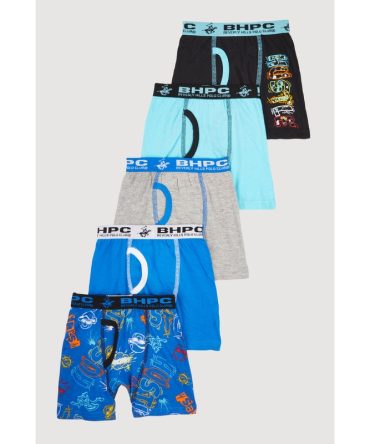 Toddler Boys Hustle Print Boxer Briefs 5 Pack