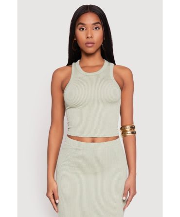 Almost Famous Ribbed Knit Racerback Tank Top