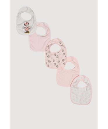 Baby Girls Minnie Mouse Bibs 5 Pack