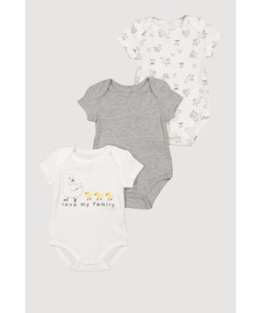 Baby Love My Family Chenille Patch Bodysuits 3 Pack