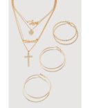 Curved Metallic Drop Earrings