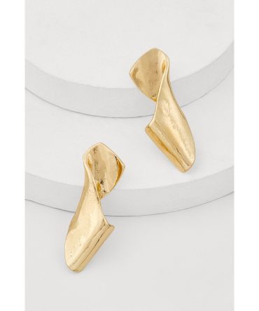 Curved Metallic Drop Earrings
