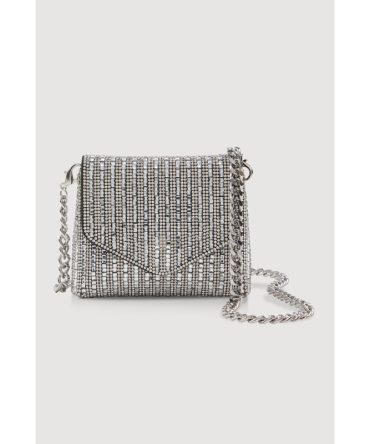 Embellished Faux Leather Convertible Mini Clutch