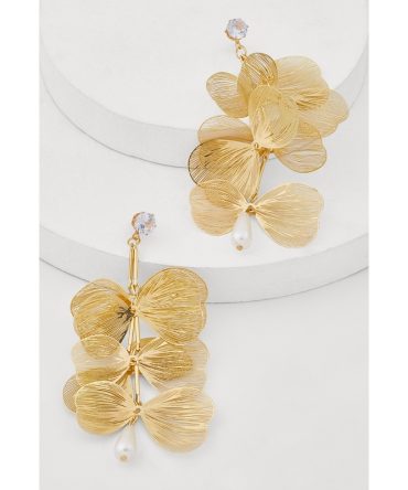 Flower Petal Statement Drop Earrings
