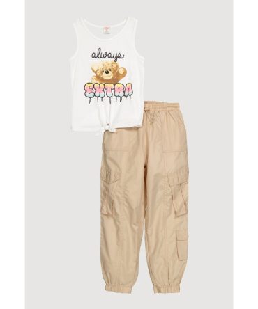 Girls Always Extra Graphic Tank Top and Cargo Joggers