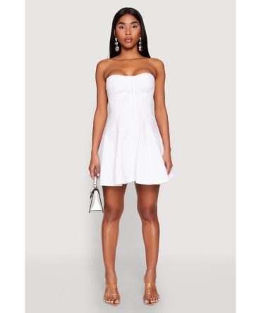 Iris Denim Bustier Skater Dress