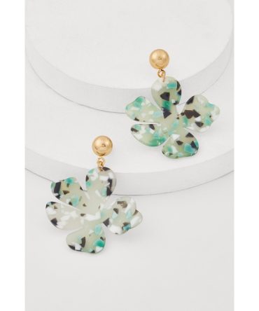 Resin Flower Drop Earrings