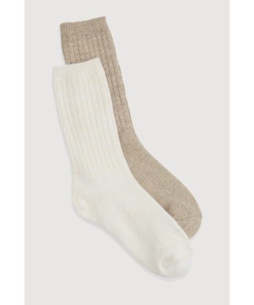 Ribbed Cuff Slouch Boot Socks 2 Pack Size 4-10
