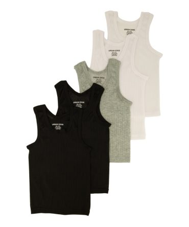 Toddler Boys Assorted Ribbed Tank Tops 5 Pack