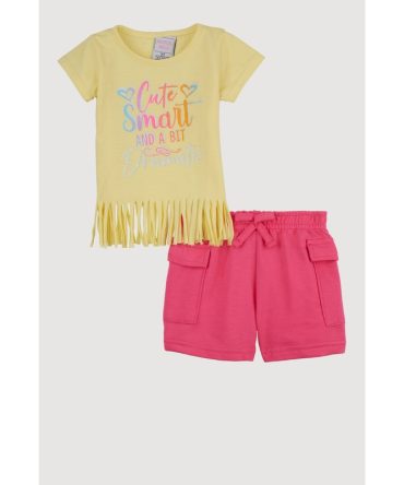 Toddler Girls Cute Smart And A Bit Dramatic Tee and Shorts