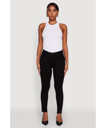 WAX Solid High Waisted Skinny Jeans