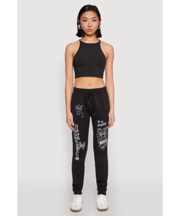 Anime Graphic Print Sweatpants
