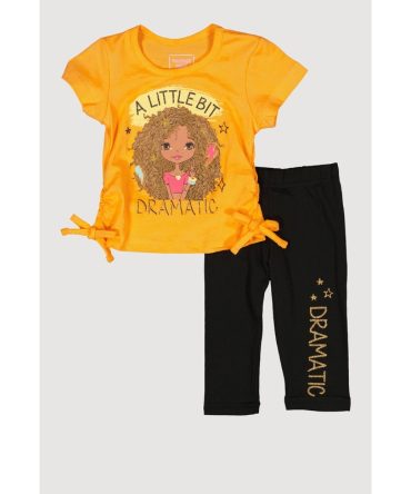 Baby Girls 0-9M A Little Bit Dramatic Tee and Leggings