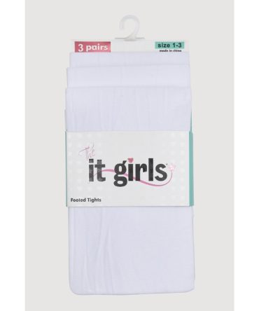 Little Girls Footed Tights 3 Pack Size 1-3
