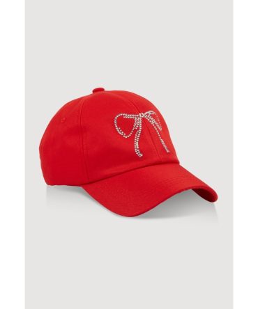 Rhinestone Bow Baseball Cap