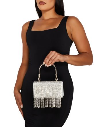Rhinestone Fringe Mini Purse