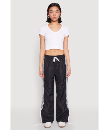 Tie Side Varsity Stripe Track Pants