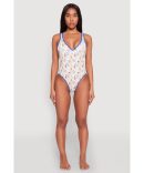 Tropical Geometric Patterned One Piece Swimsuit